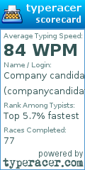 Scorecard for user companycandidate