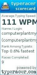 Scorecard for user computerplantmycoart