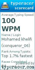 Scorecard for user conqueror_06
