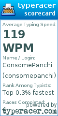 Scorecard for user consomepanchi