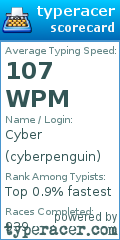 Scorecard for user cyberpenguin