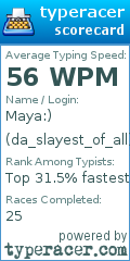 Scorecard for user da_slayest_of_all