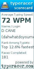 Scorecard for user dahwhatdoyoumean