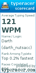 Scorecard for user darth_nutsacc