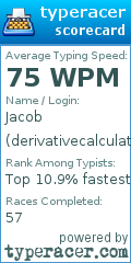 Scorecard for user derivativecalculator