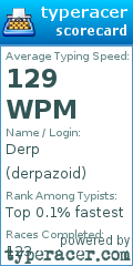 Scorecard for user derpazoid