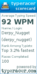 Scorecard for user derpy_nugget
