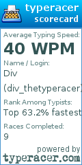 Scorecard for user div_thetyperacer