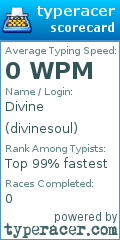 Scorecard for user divinesoul