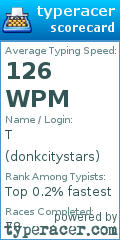 Scorecard for user donkcitystars