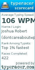 Scorecard for user dontcareaboutwpm