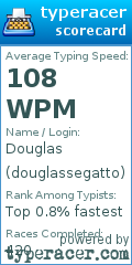 Scorecard for user douglassegatto