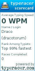 Scorecard for user dracotorum