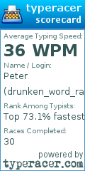 Scorecard for user drunken_word_racer