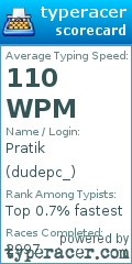 Scorecard for user dudepc_