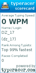 Scorecard for user dz_17