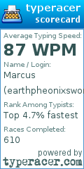 Scorecard for user earthpheonixsword