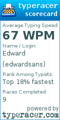 Scorecard for user edwardsans
