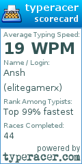 Scorecard for user elitegamerx