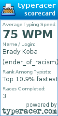 Scorecard for user ender_of_racism