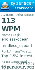 Scorecard for user endless_ocean