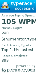 Scorecard for user enumerator7typers