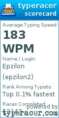 Scorecard for user epzilon2