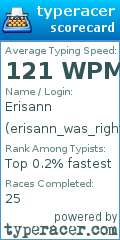 Scorecard for user erisann_was_right