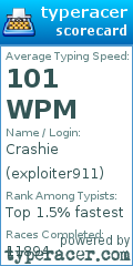 Scorecard for user exploiter911