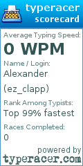 Scorecard for user ez_clapp