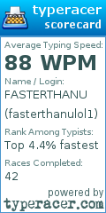 Scorecard for user fasterthanulol1