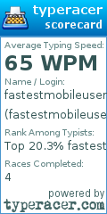 Scorecard for user fastestmobileuser