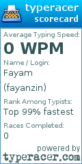 Scorecard for user fayanzin