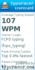 Scorecard for user fcps_typing