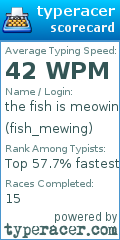 Scorecard for user fish_mewing