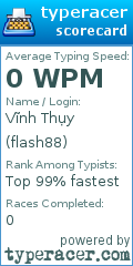 Scorecard for user flash88