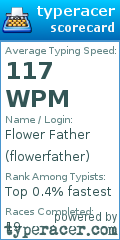 Scorecard for user flowerfather