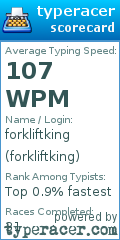 Scorecard for user forkliftking