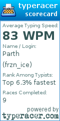 Scorecard for user frzn_ice