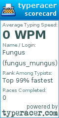 Scorecard for user fungus_mungus