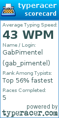 Scorecard for user gab_pimentel