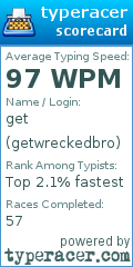 Scorecard for user getwreckedbro
