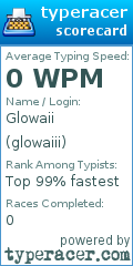 Scorecard for user glowaiii