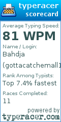 Scorecard for user gottacatchemall1