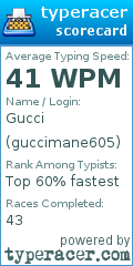 Scorecard for user guccimane605