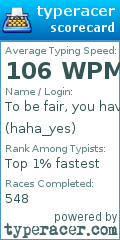 Scorecard for user haha_yes