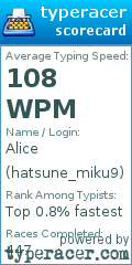 Scorecard for user hatsune_miku9