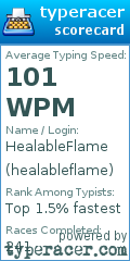 Scorecard for user healableflame