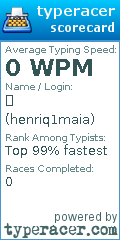 Scorecard for user henriq1maia