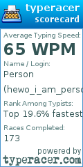 Scorecard for user hewo_i_am_person